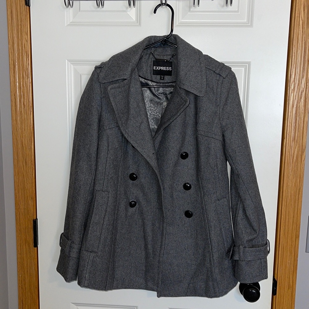 Express Grey Peacoat Women’s sz S
